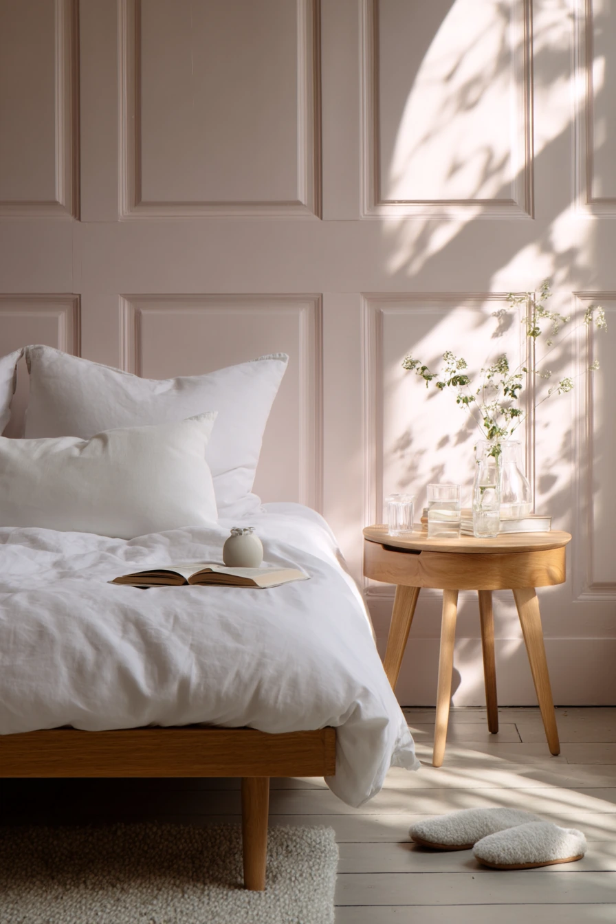 pink and white bedroom 40