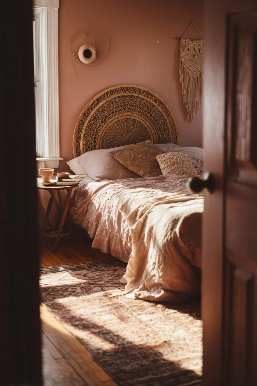 pink bohemian bedroom 17