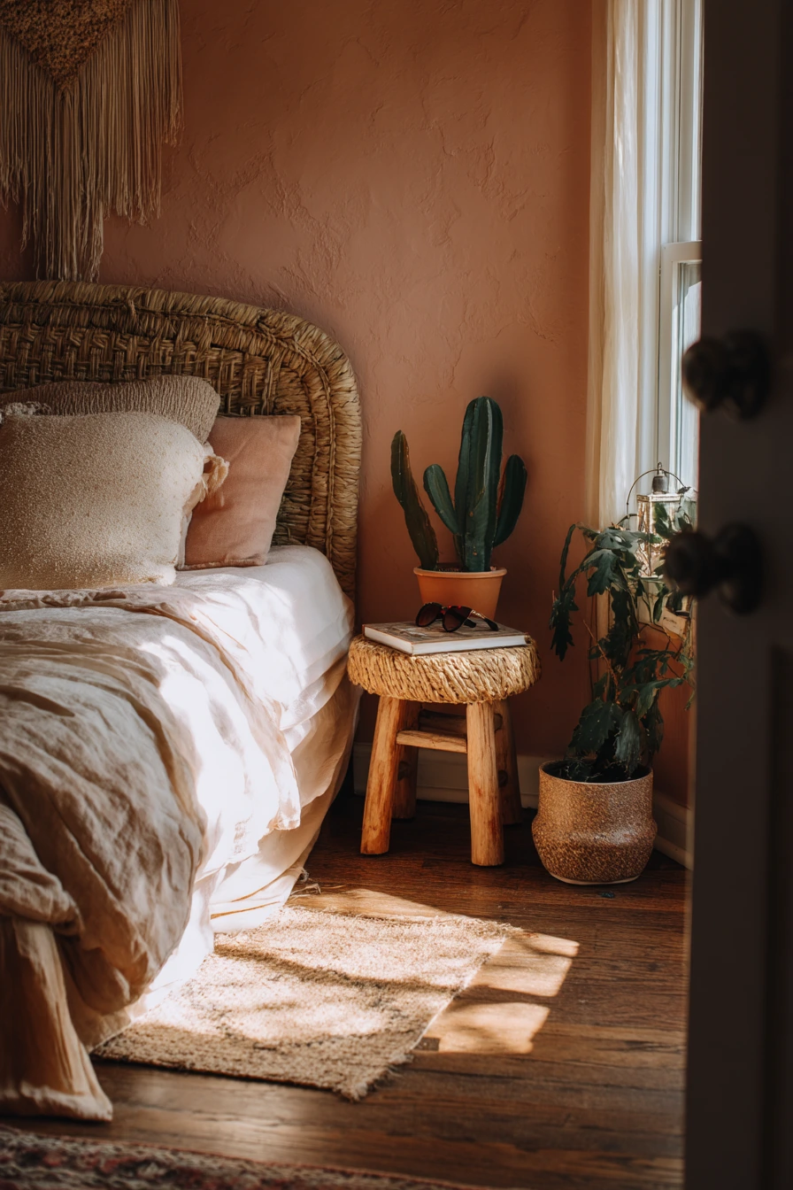 pink bohemian bedroom 18