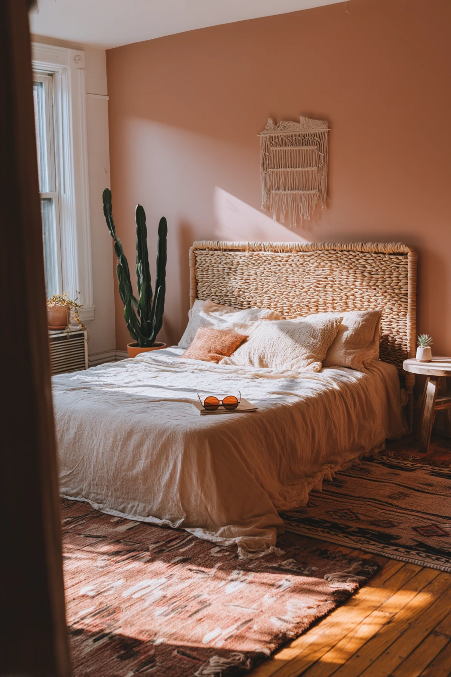 pink bohemian bedroom 19