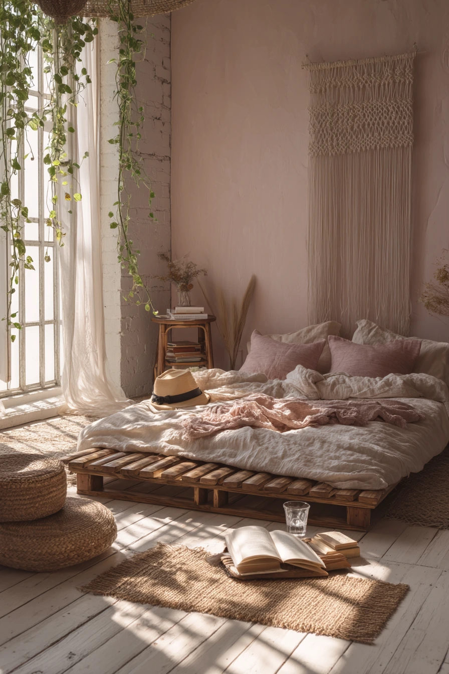 pink bohemian bedroom 2