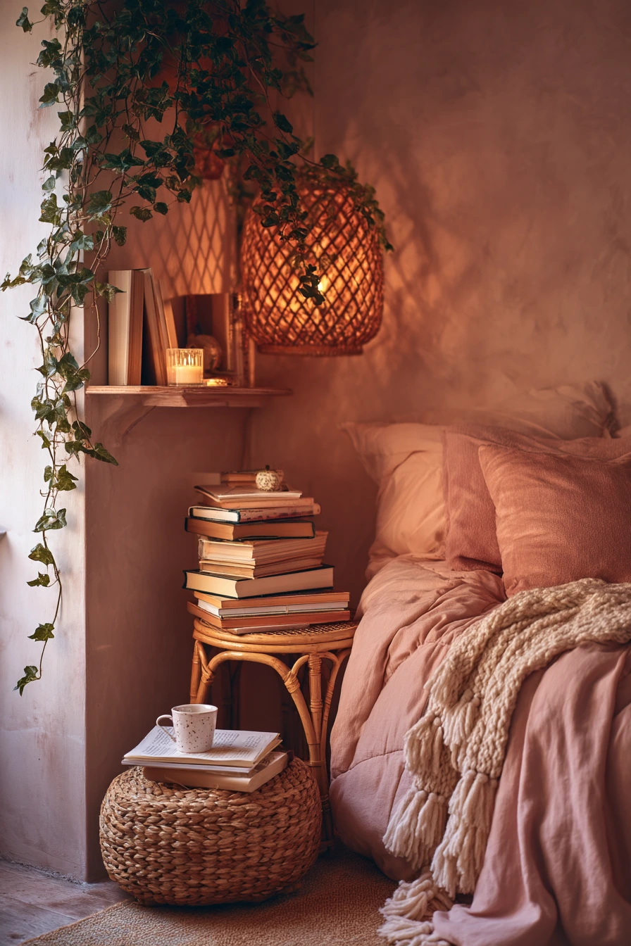 pink bohemian bedroom 21
