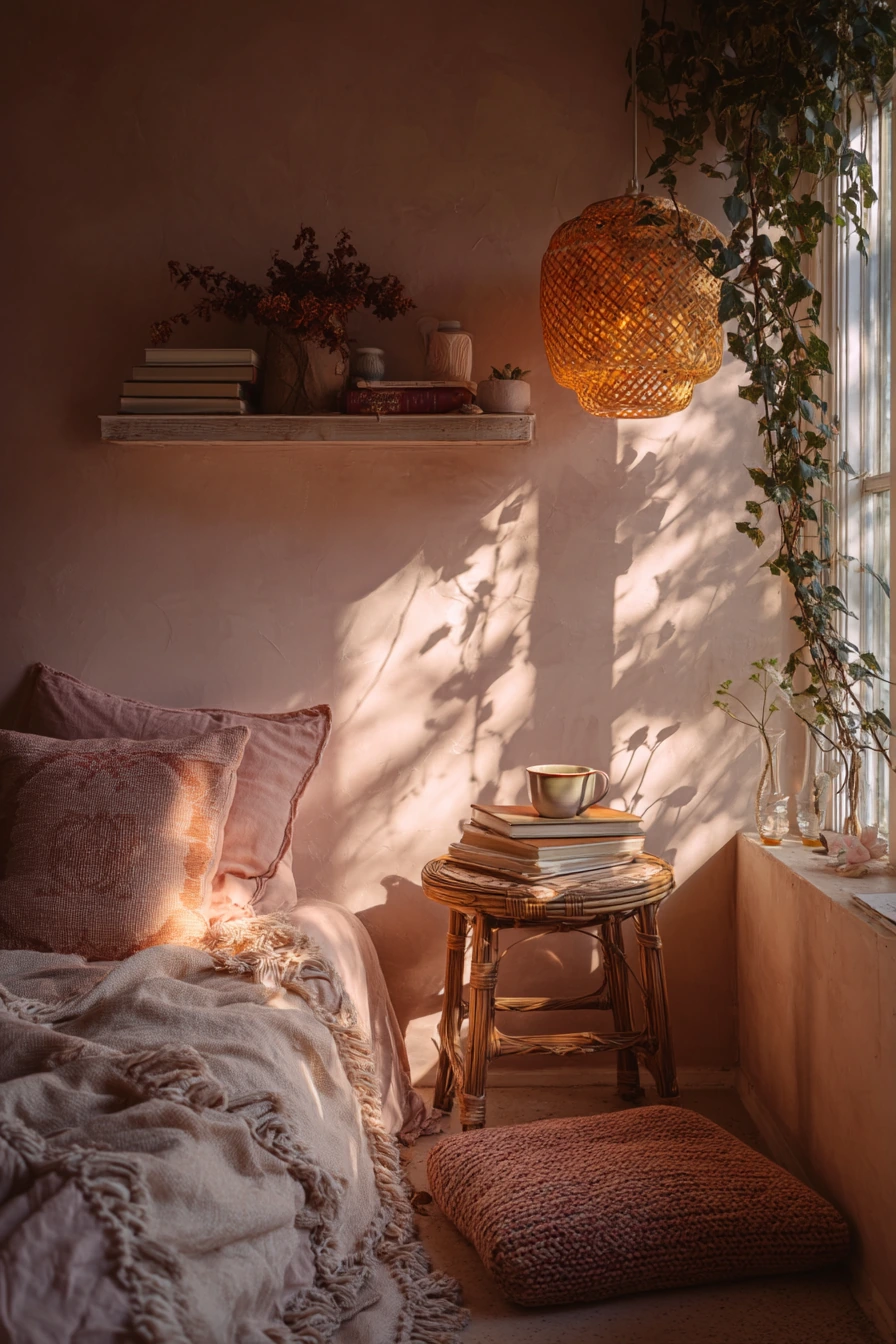 pink bohemian bedroom 22