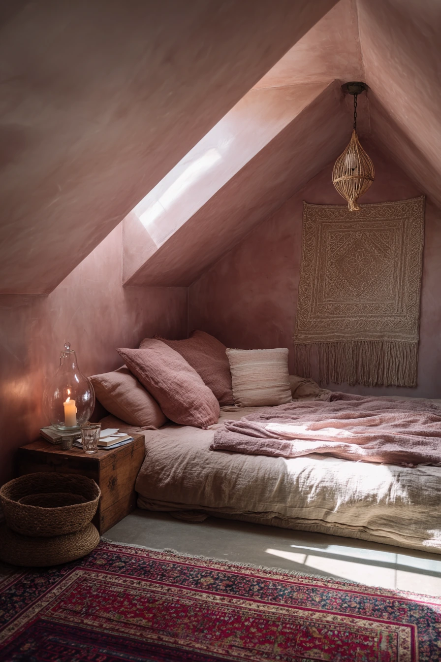 pink bohemian bedroom 25