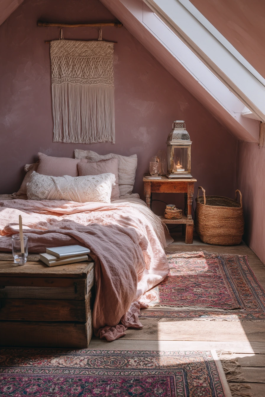 pink bohemian bedroom 28