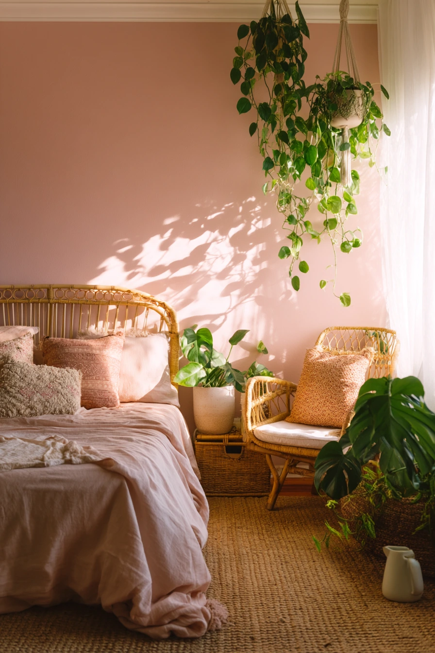 pink bohemian bedroom 31