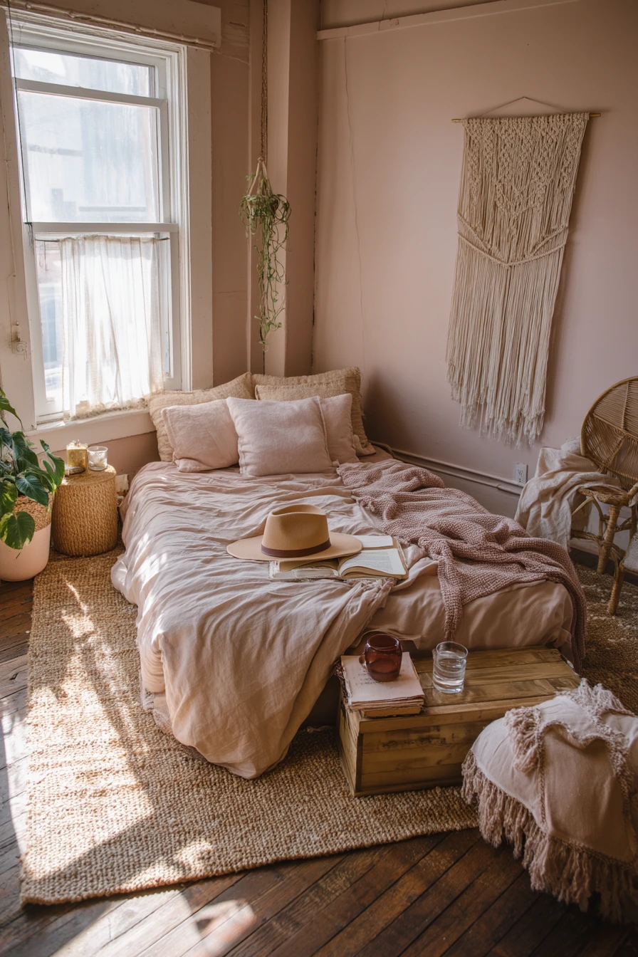 pink bohemian bedroom 4