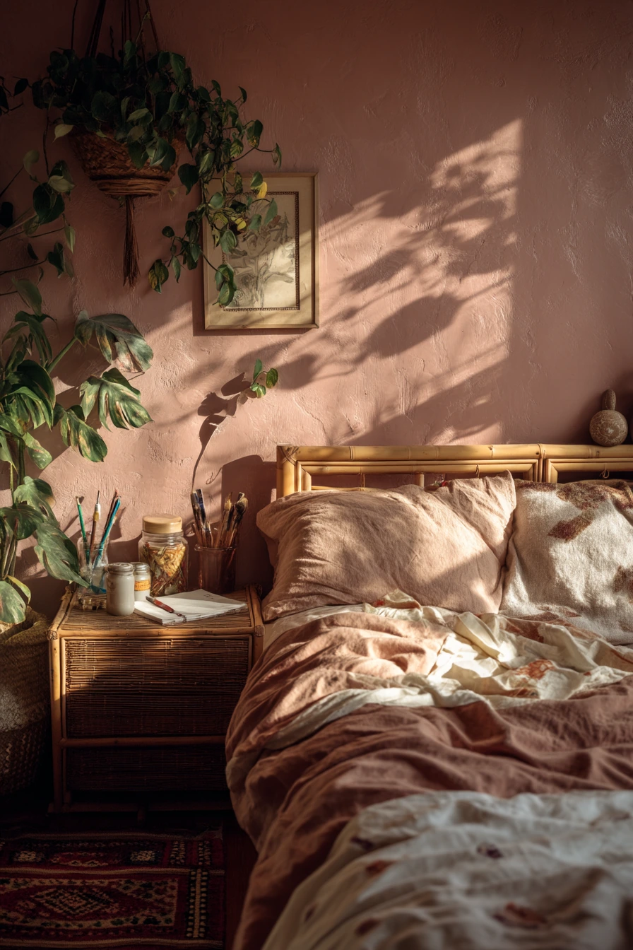 pink bohemian bedroom 5