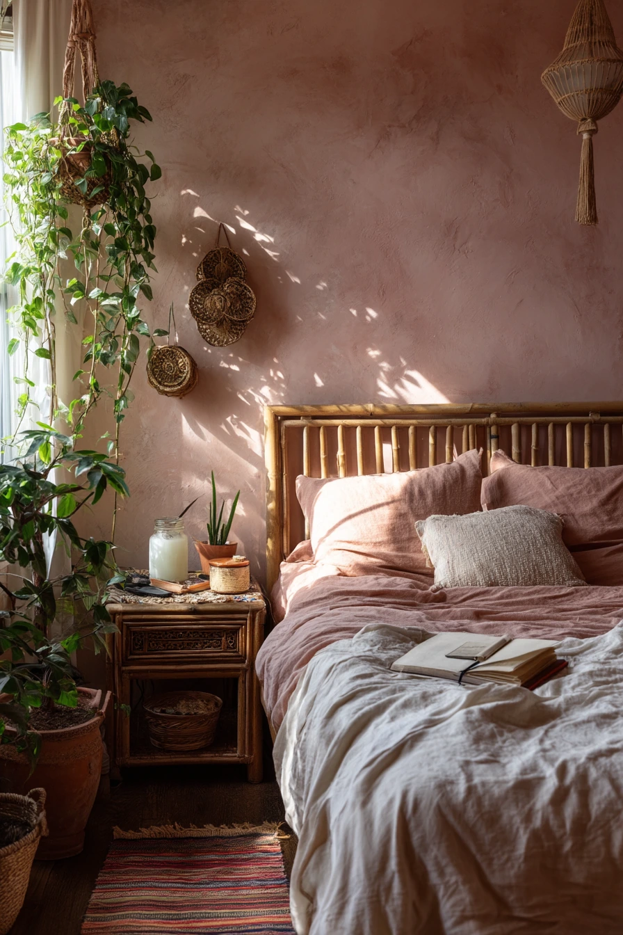 pink bohemian bedroom 7