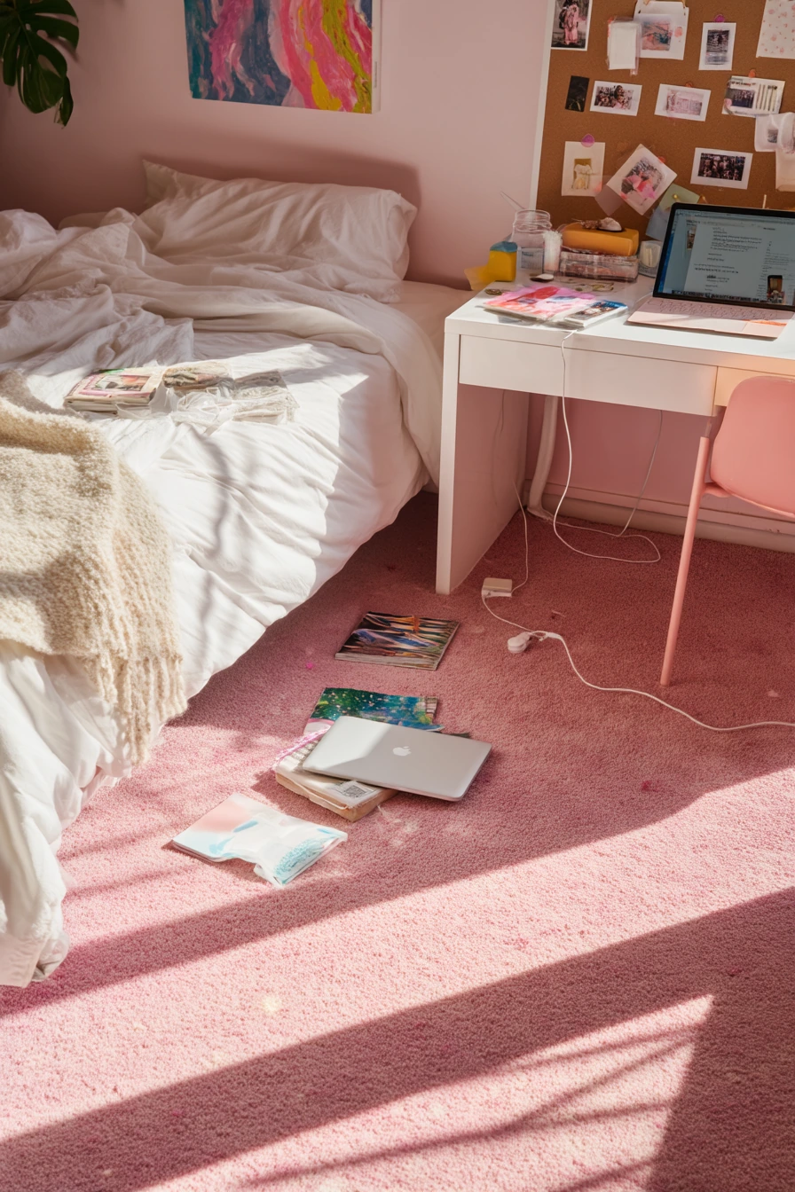 pink carpet bedroom 9