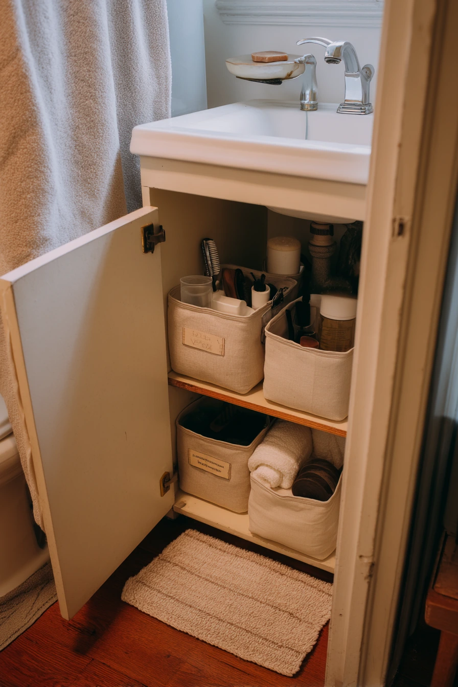 small bathroom under sink storage ideas 25