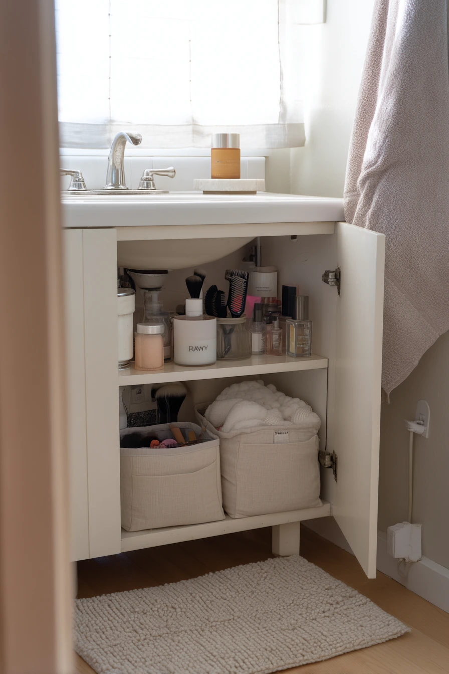 small bathroom under sink storage ideas 27