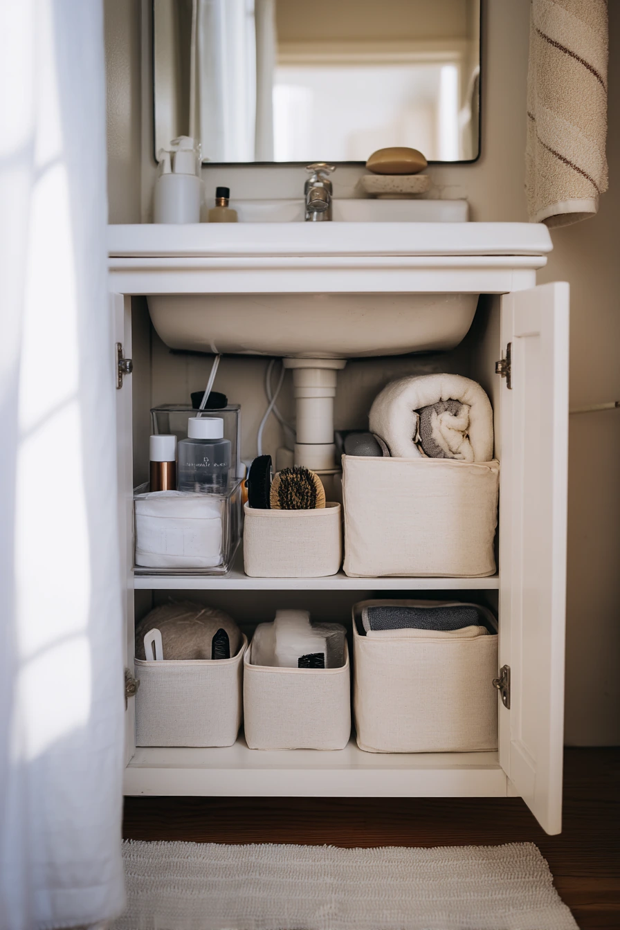 small bathroom under sink storage ideas 28