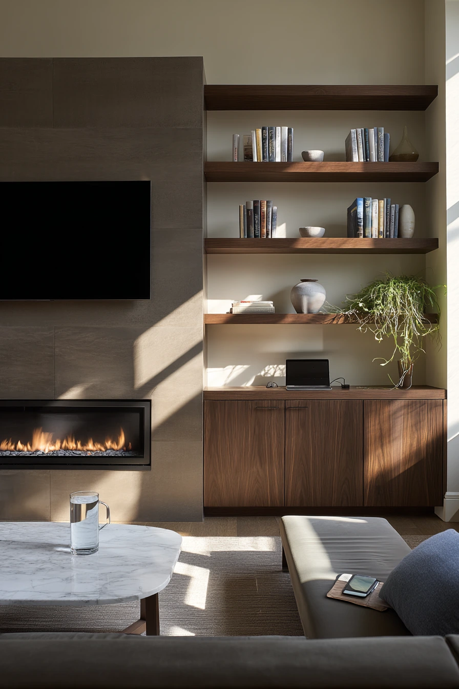 tv above fireplace layout ideas 10