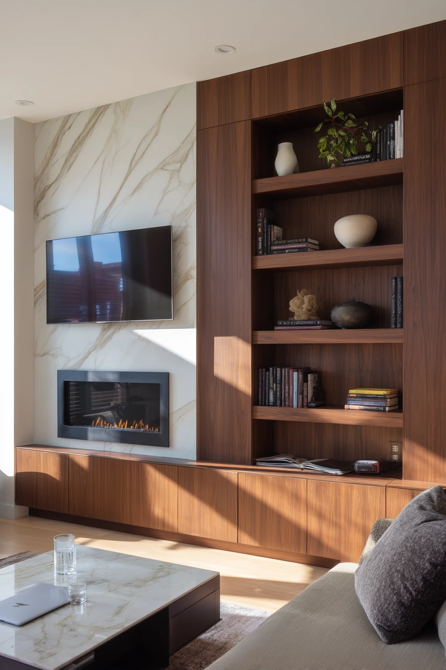tv above fireplace layout ideas 11