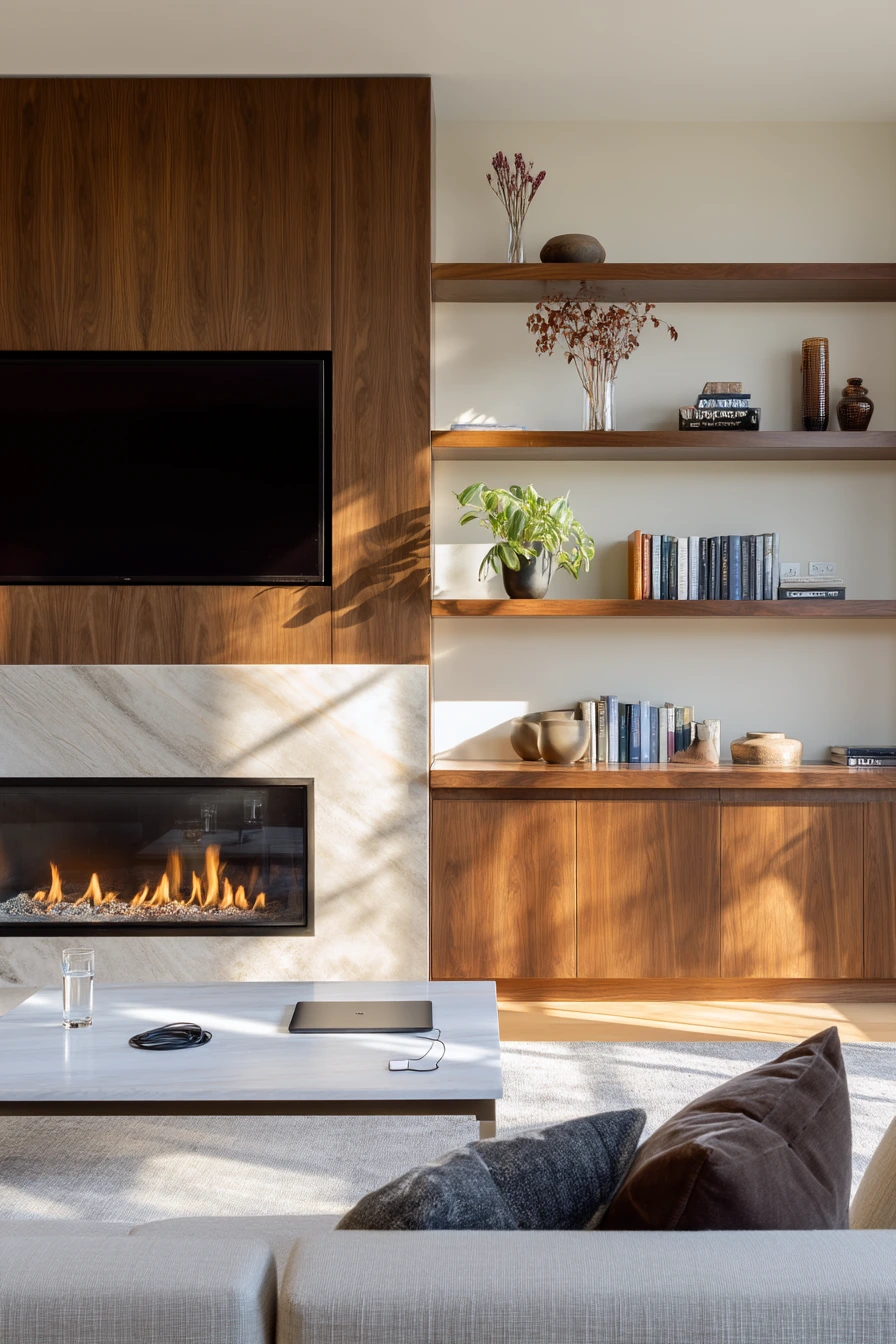 tv above fireplace layout ideas 12