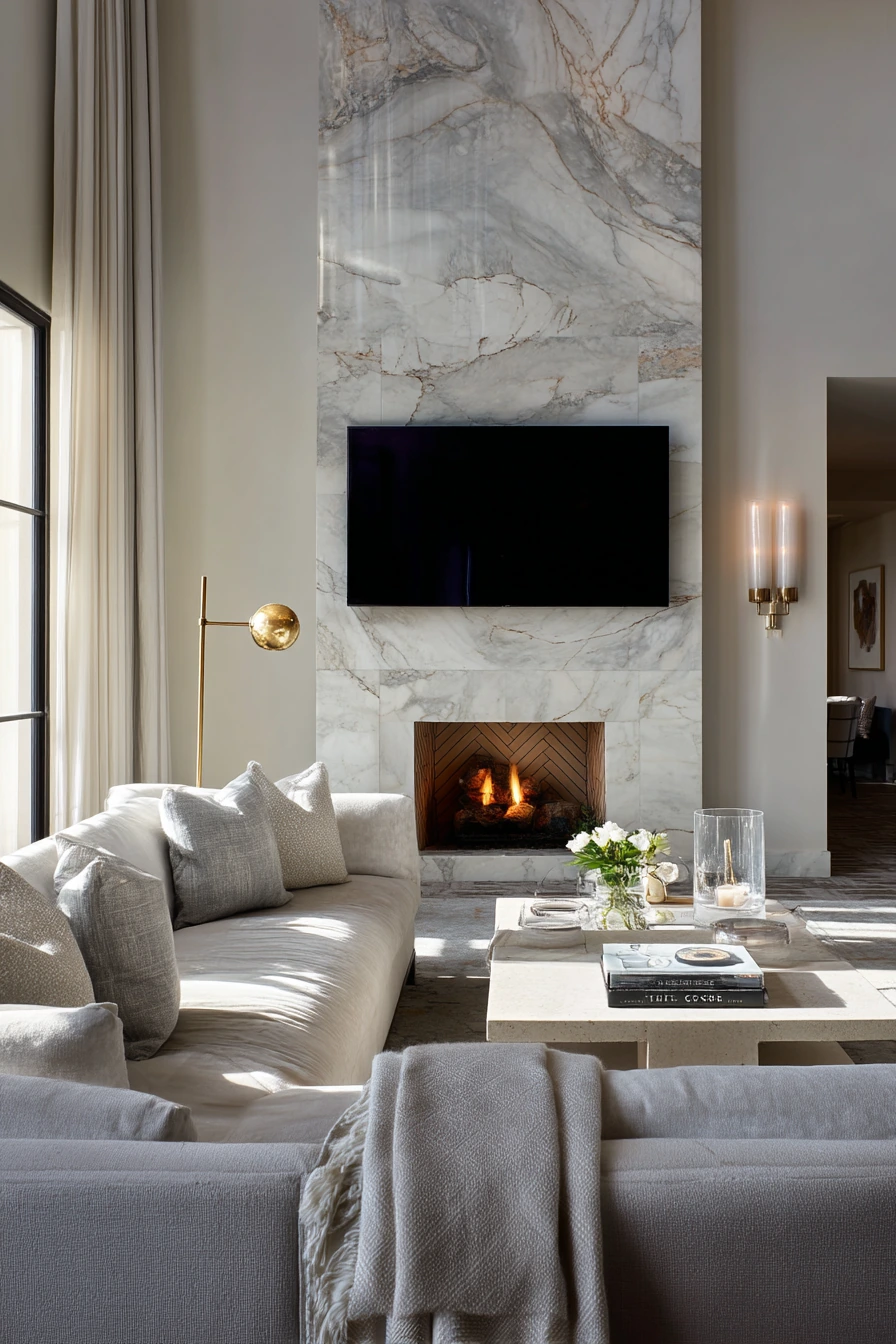tv above fireplace layout ideas 25
