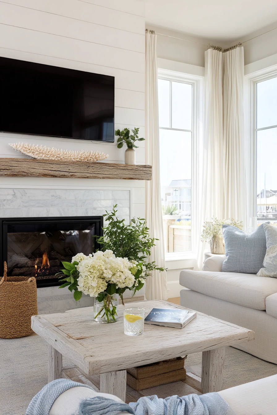 tv above fireplace layout ideas 30
