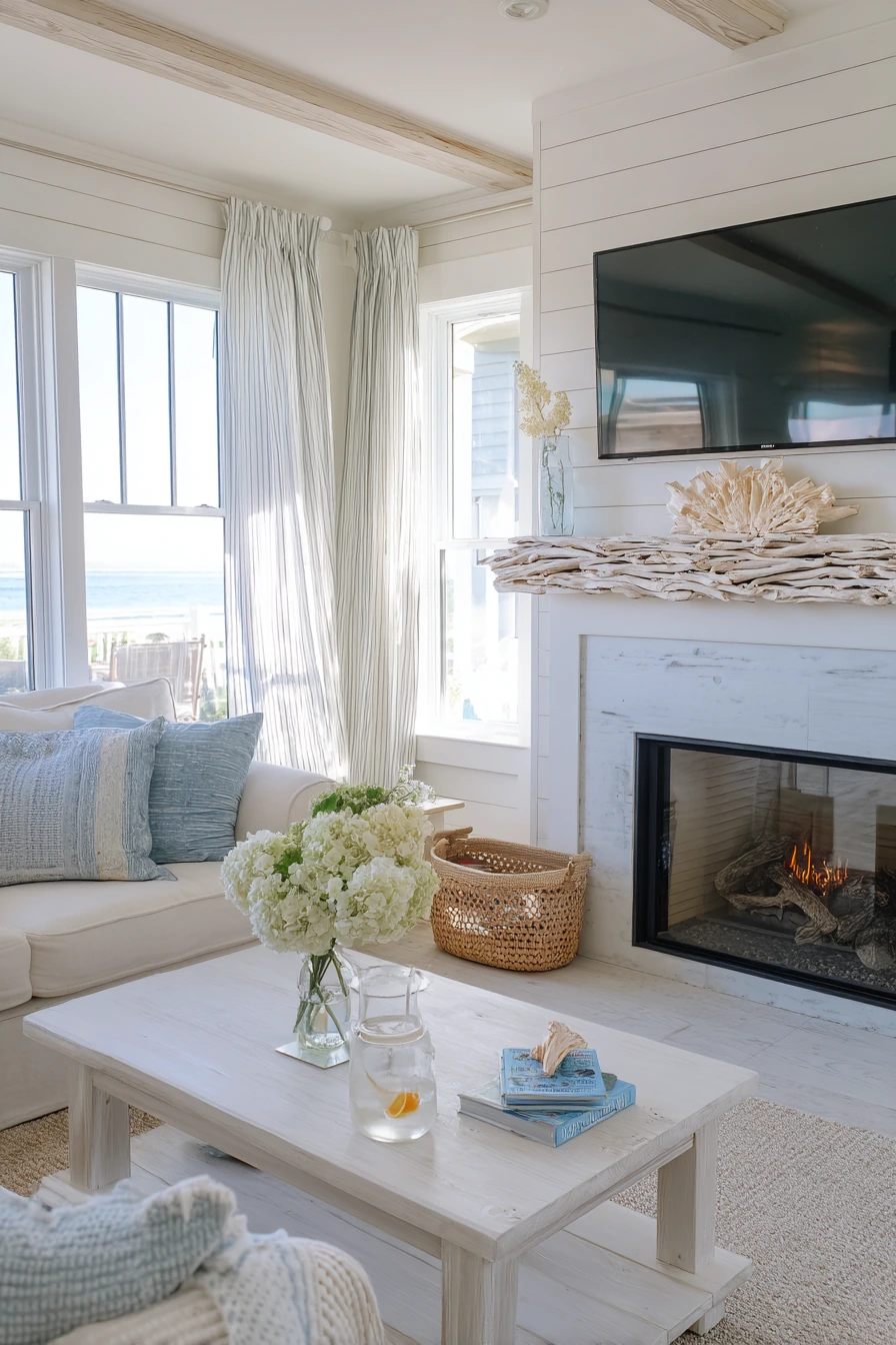 tv above fireplace layout ideas 31