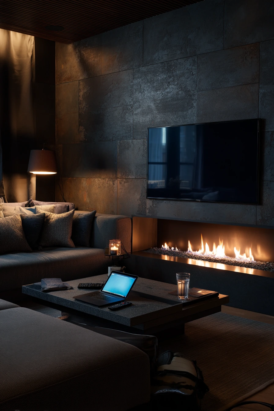 tv above fireplace layout ideas 33