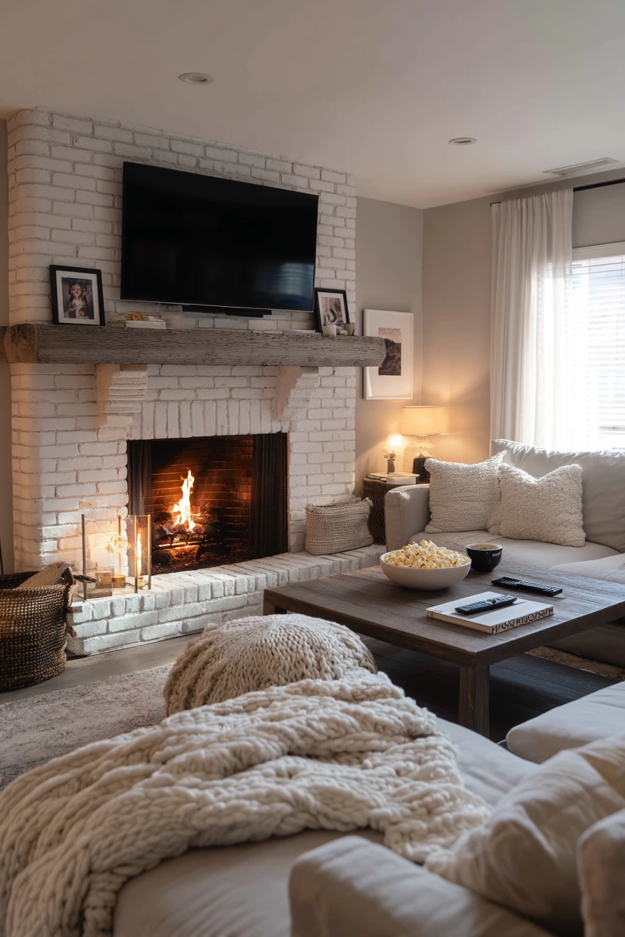 tv above fireplace layout ideas 5