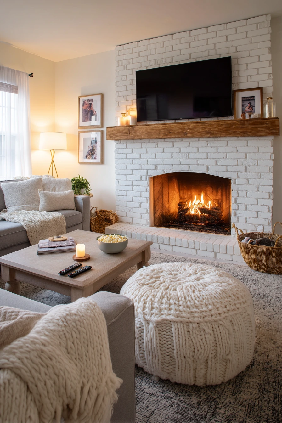 tv above fireplace layout ideas 7
