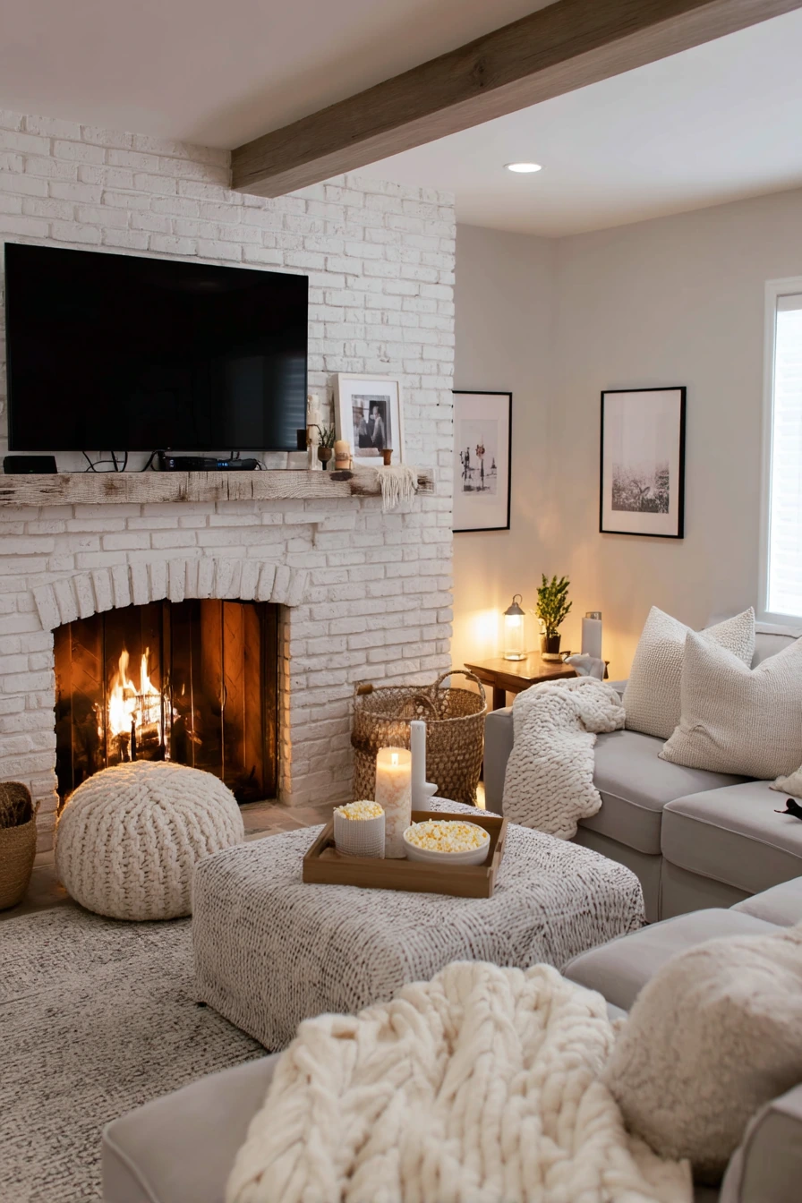 tv above fireplace layout ideas 8