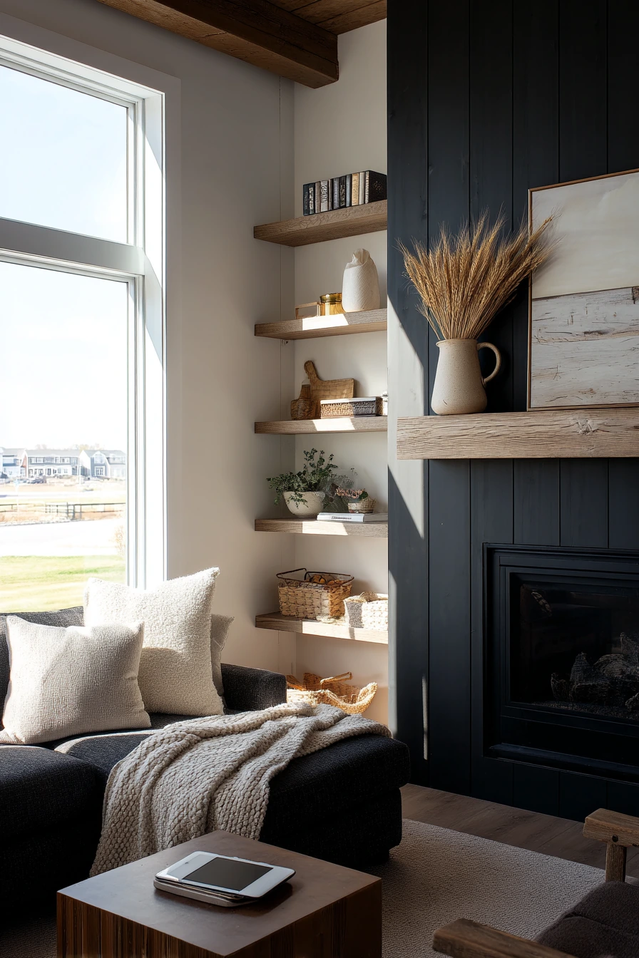 two tone fireplace ideas 22
