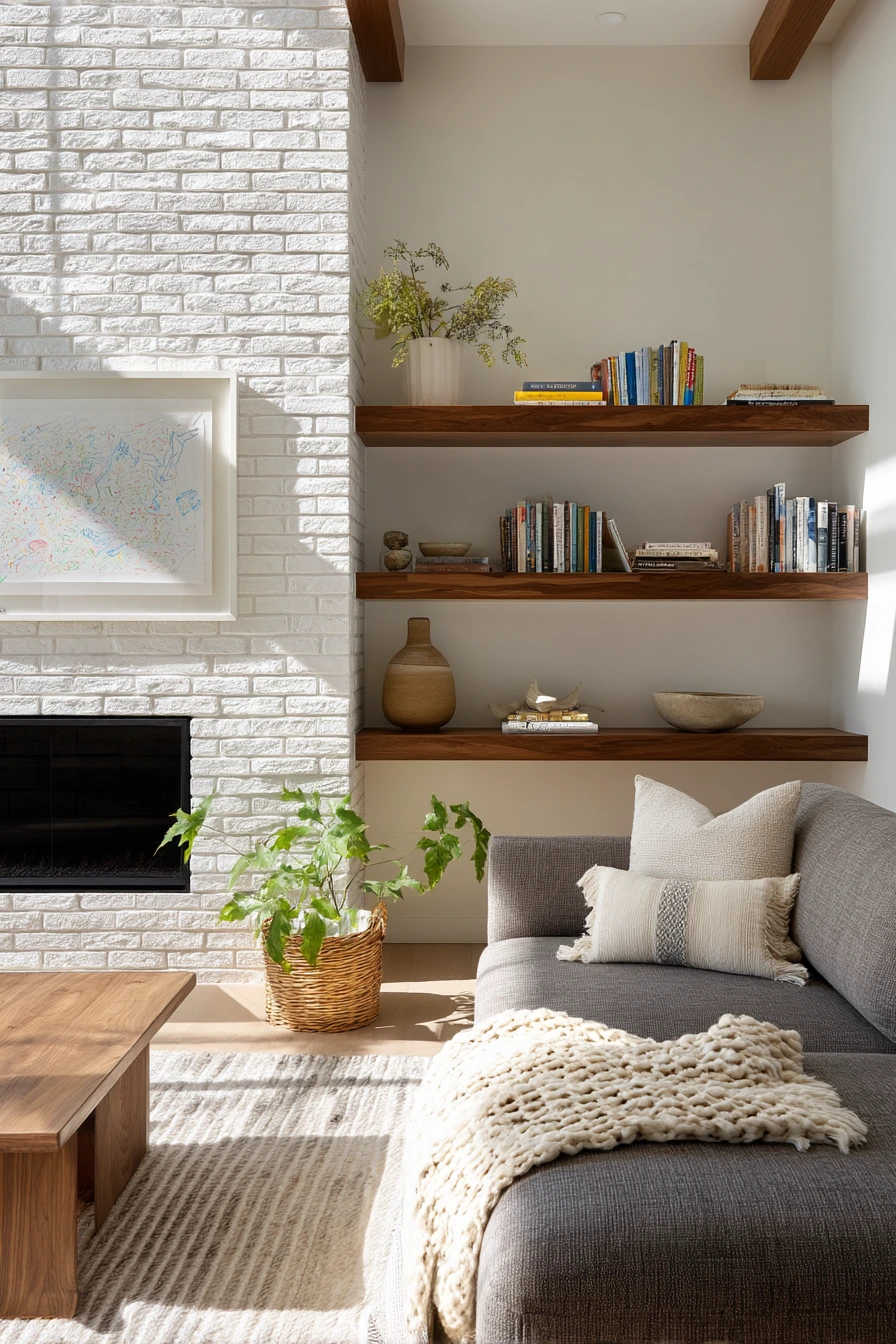 two tone fireplace ideas 29