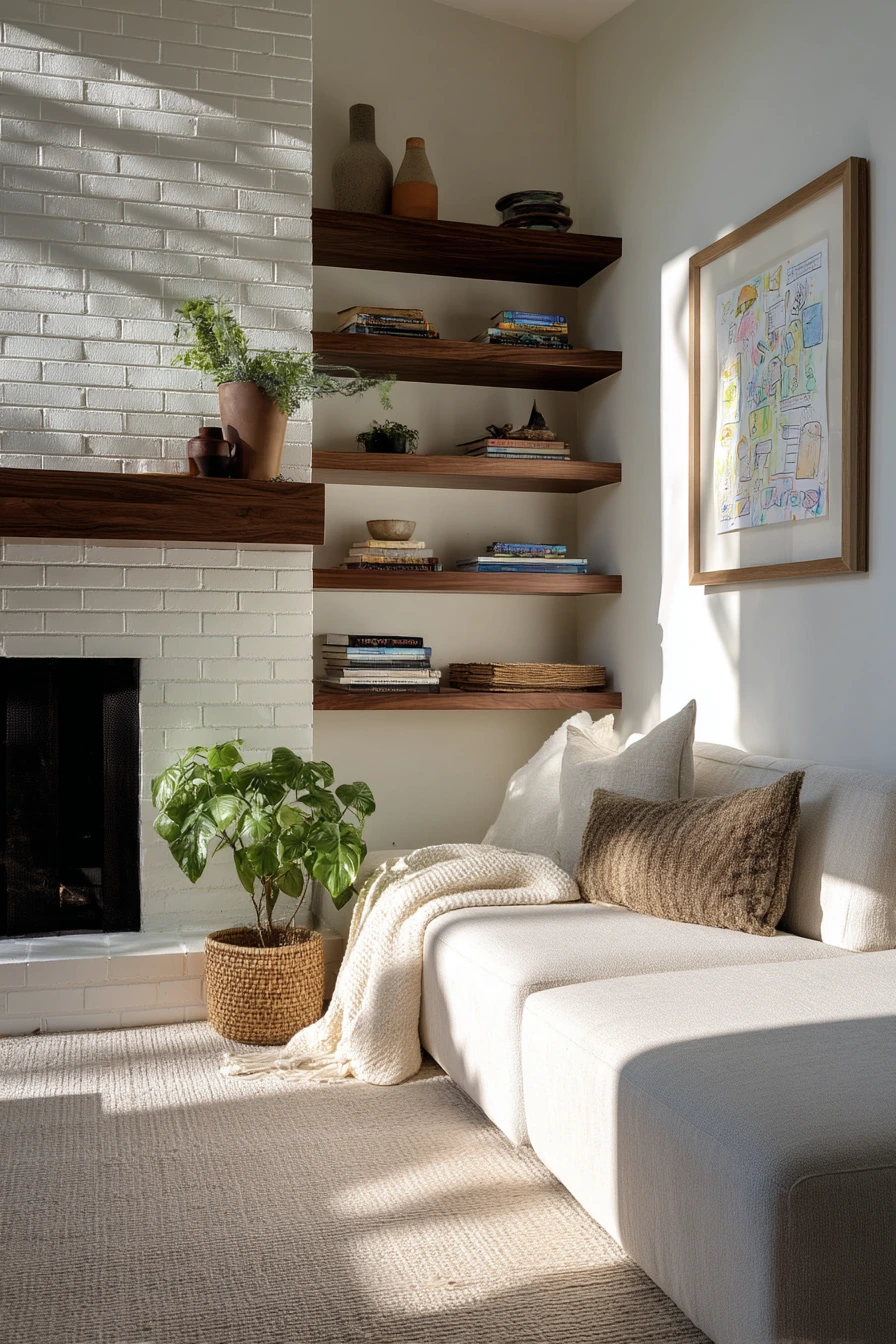 two tone fireplace ideas 30