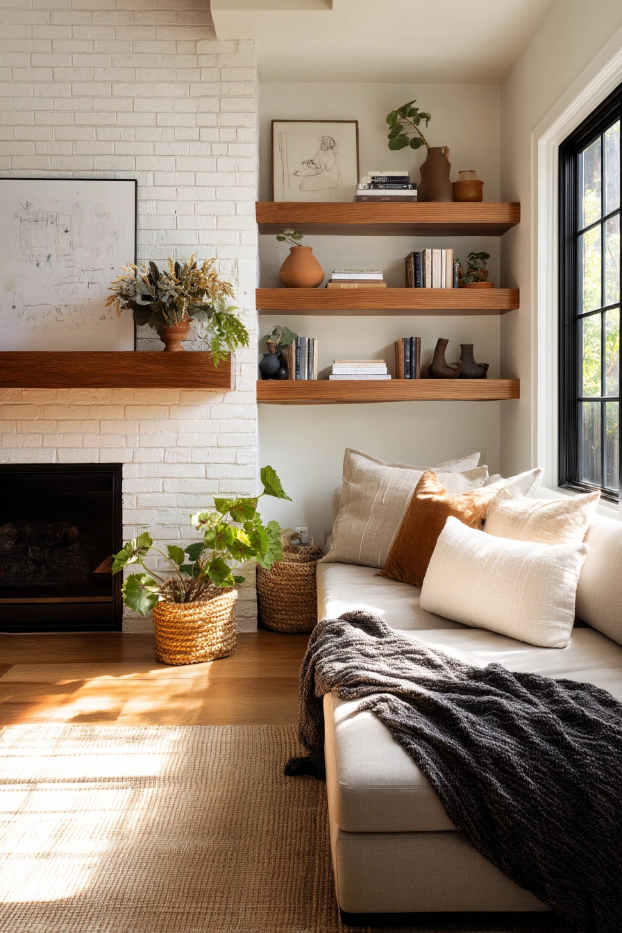 two tone fireplace ideas 31