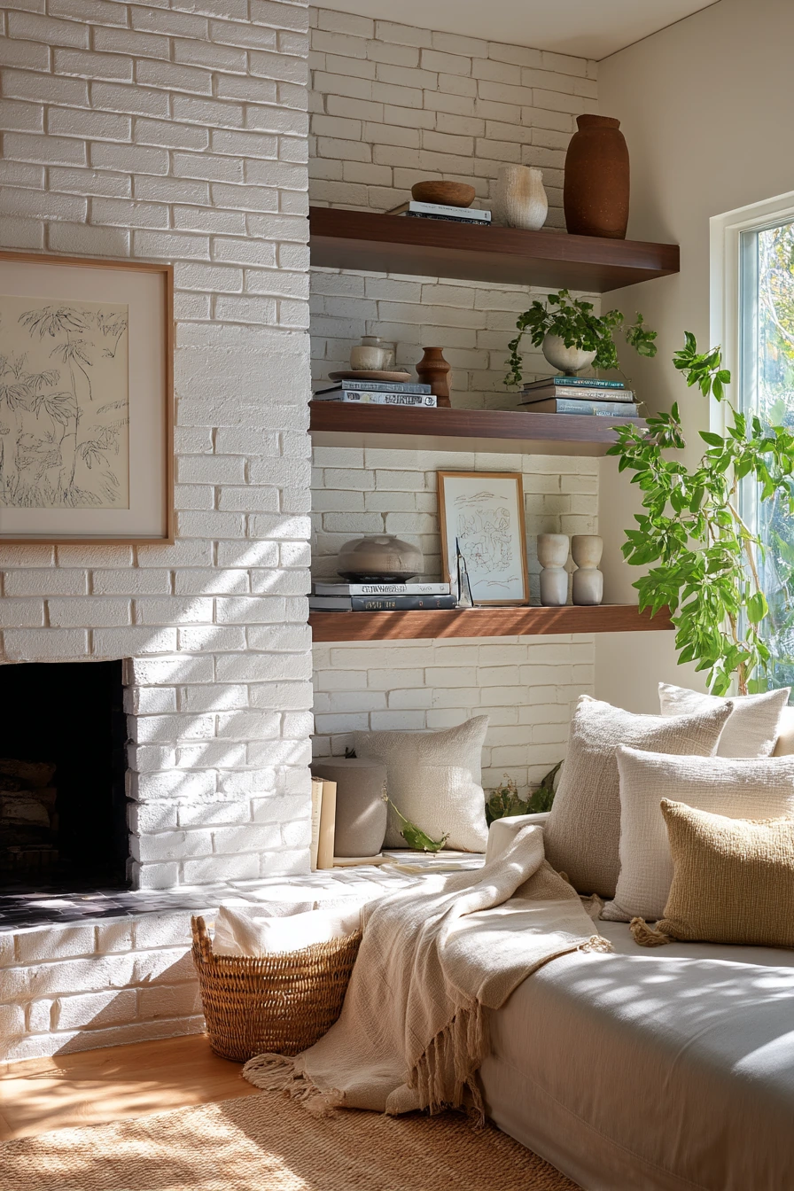 two tone fireplace ideas 32