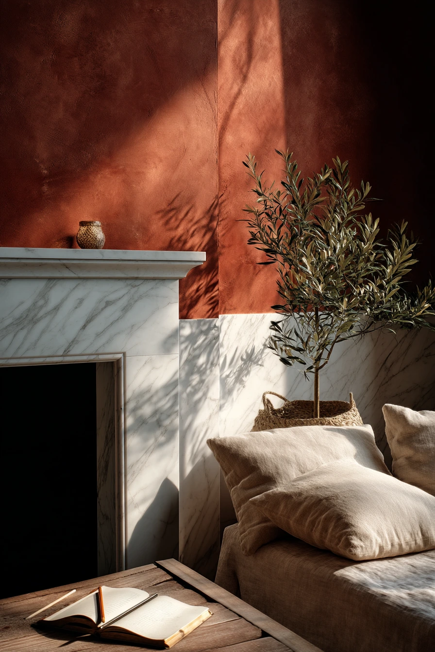two tone fireplace ideas 34