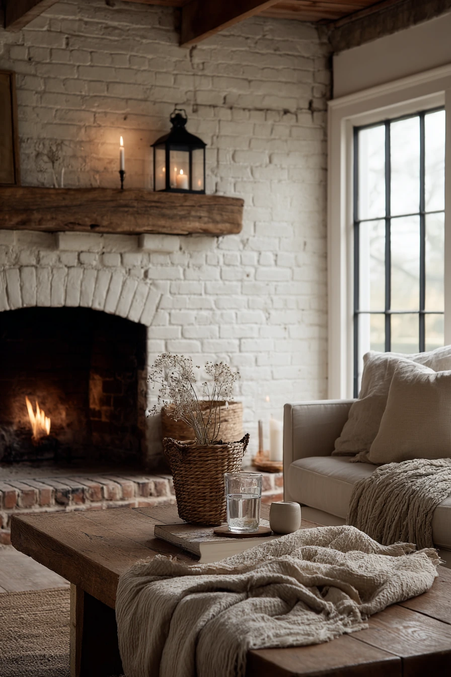 white brick fireplace ideas 12