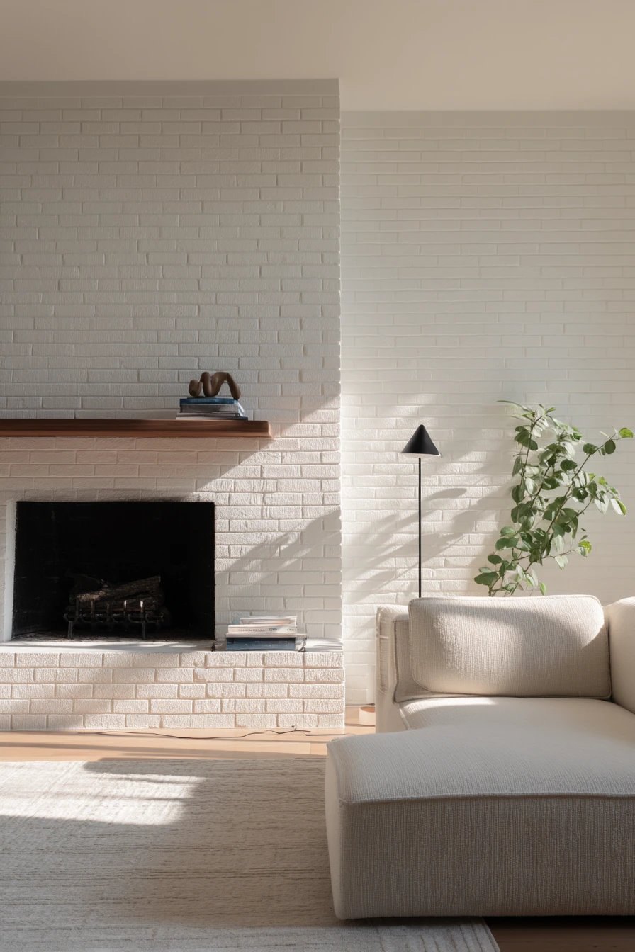 white brick fireplace ideas 13