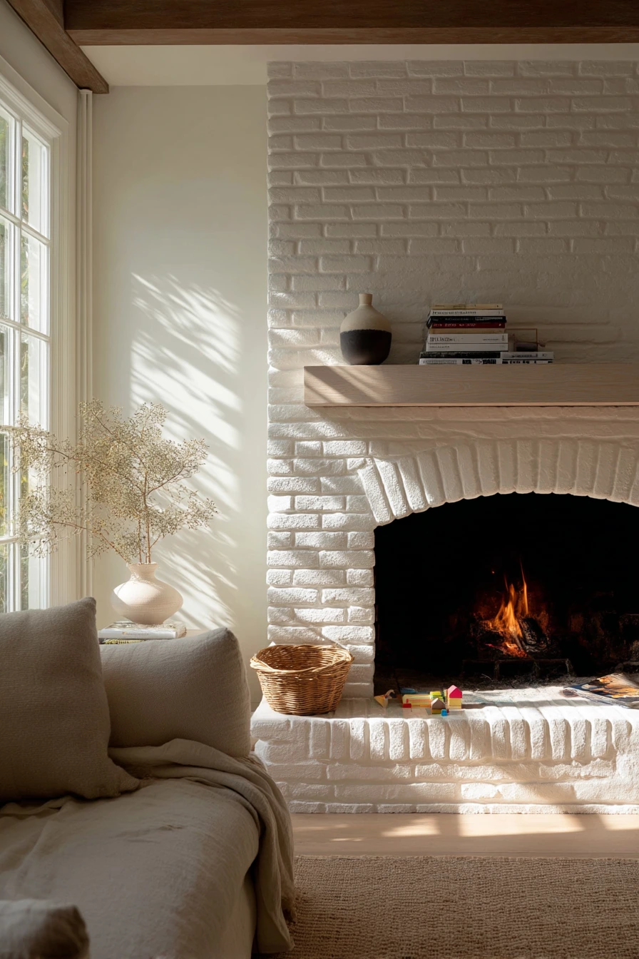 white brick fireplace ideas 2