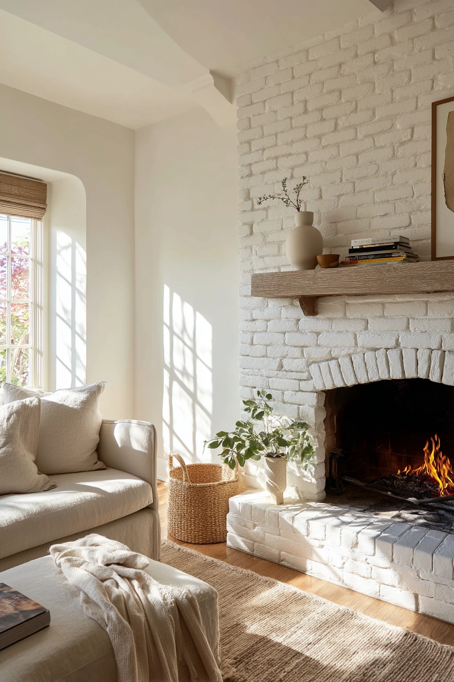 white brick fireplace ideas 3