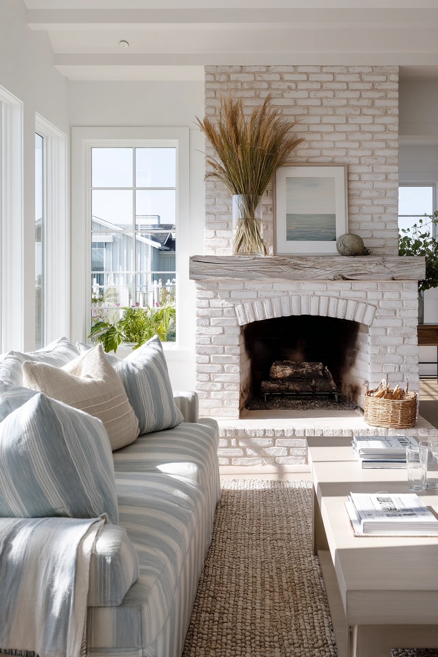 white brick fireplace ideas 30