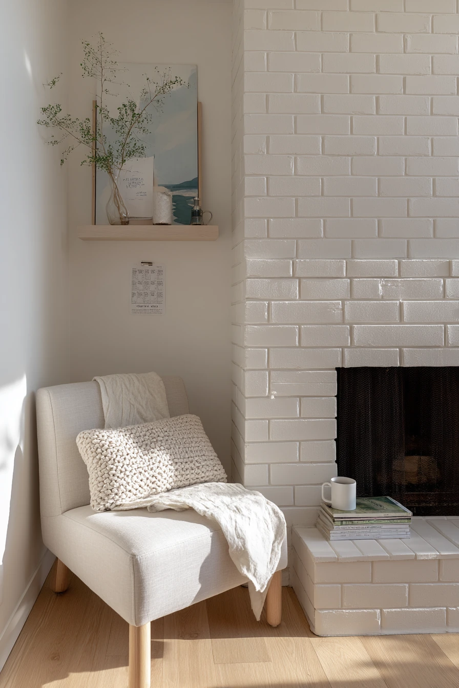 white brick fireplace ideas 5